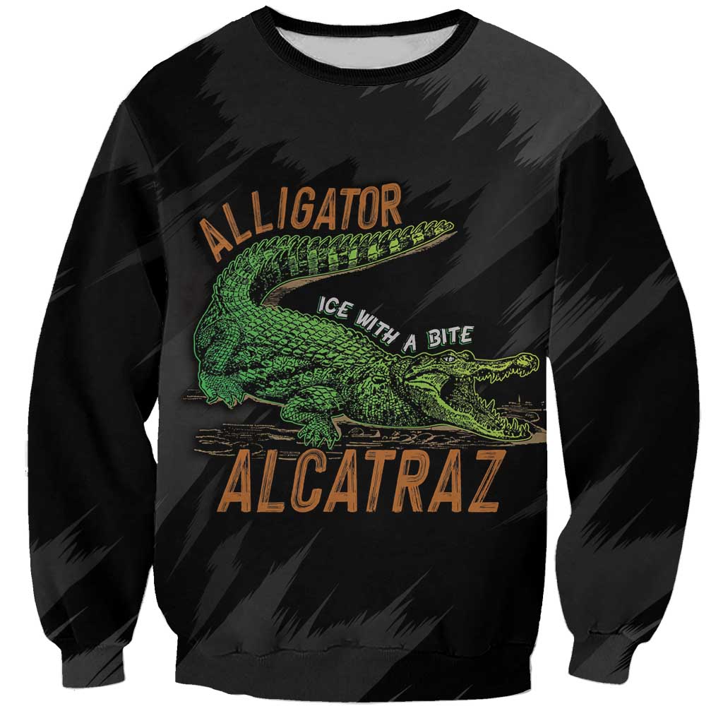 Alligator Alcatraz Sweatshirt ICE With A Bite - Wonder Print Shop