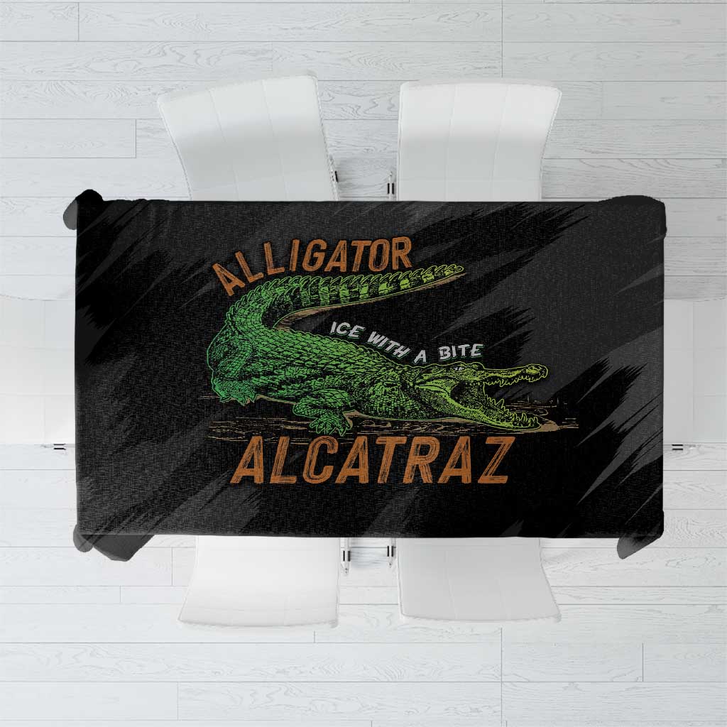 Alligator Alcatraz Tablecloth ICE With A Bite - Wonder Print Shop