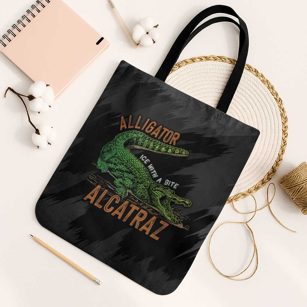 Alligator Alcatraz Tote Bag ICE With A Bite - Wonder Print Shop
