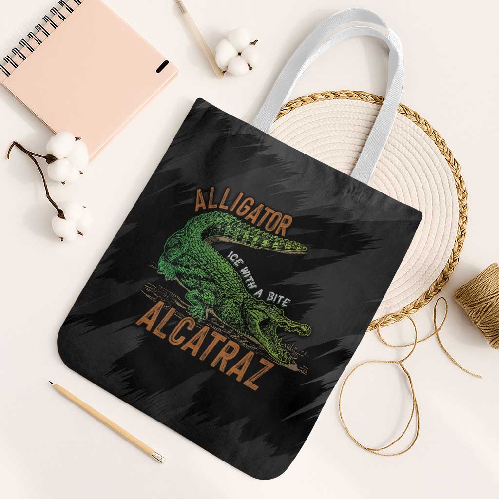 Alligator Alcatraz Tote Bag ICE With A Bite - Wonder Print Shop