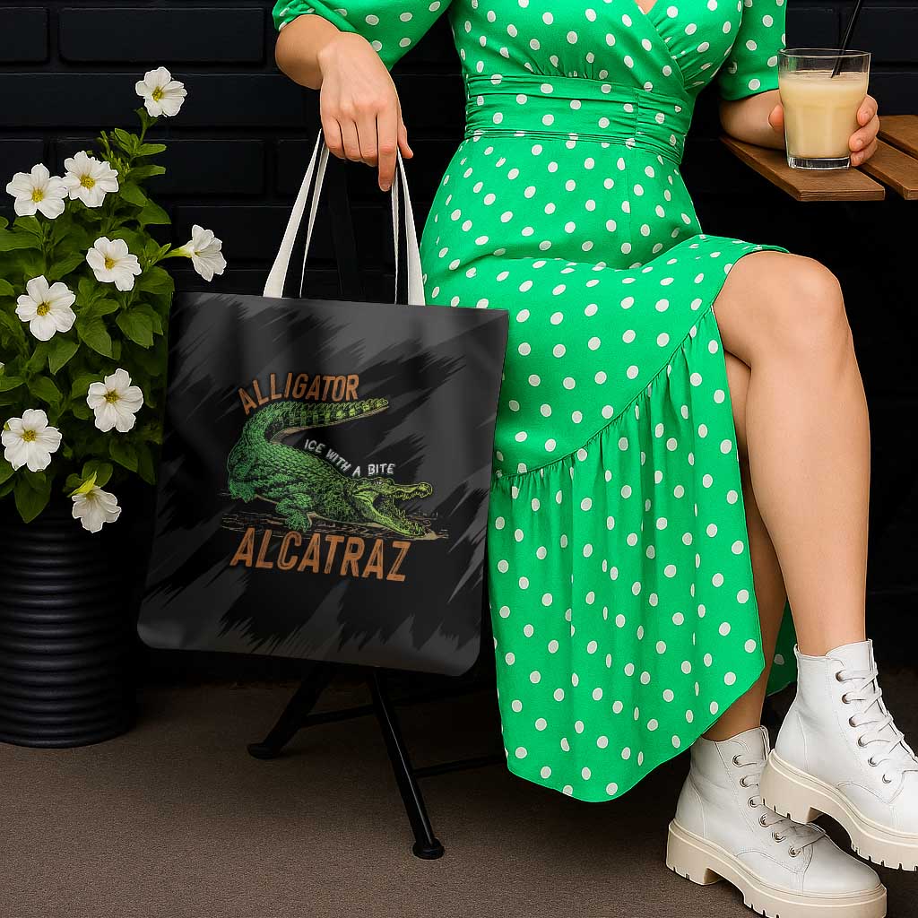 Alligator Alcatraz Tote Bag ICE With A Bite - Wonder Print Shop