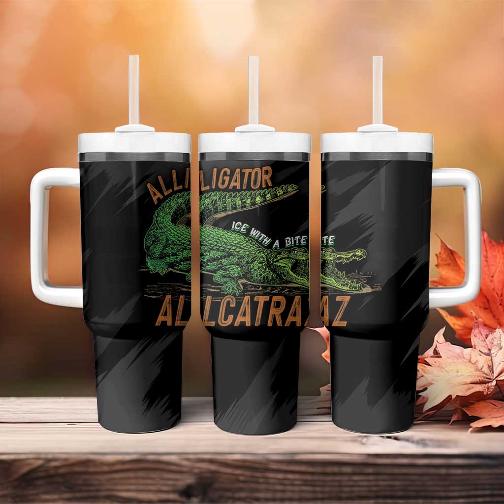 Alligator Alcatraz Tumbler With Handle ICE With A Bite - Wonder Print Shop