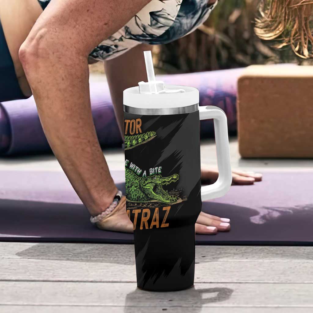 Alligator Alcatraz Tumbler With Handle ICE With A Bite - Wonder Print Shop