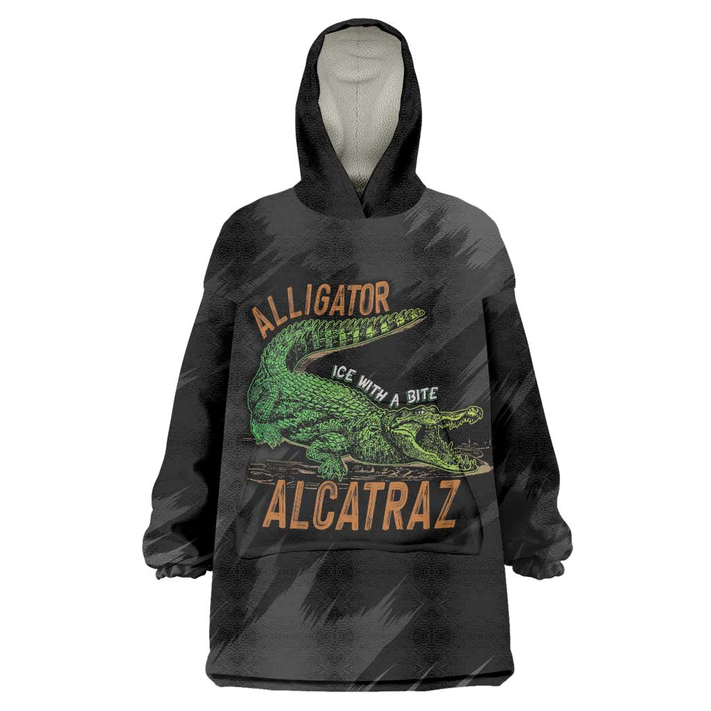 Alligator Alcatraz Wearable Blanket Hoodie ICE With A Bite - Wonder Print Shop