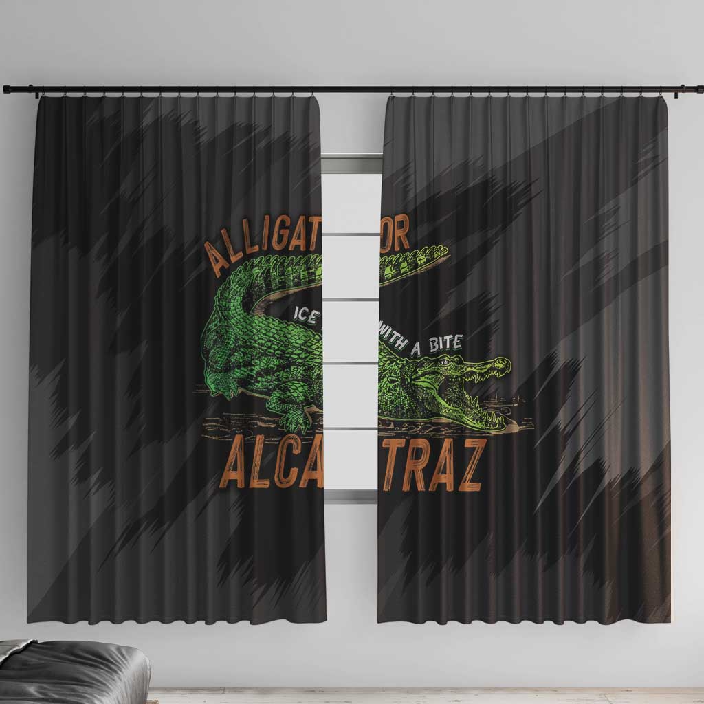 Alligator Alcatraz Window Curtain ICE With A Bite - Wonder Print Shop