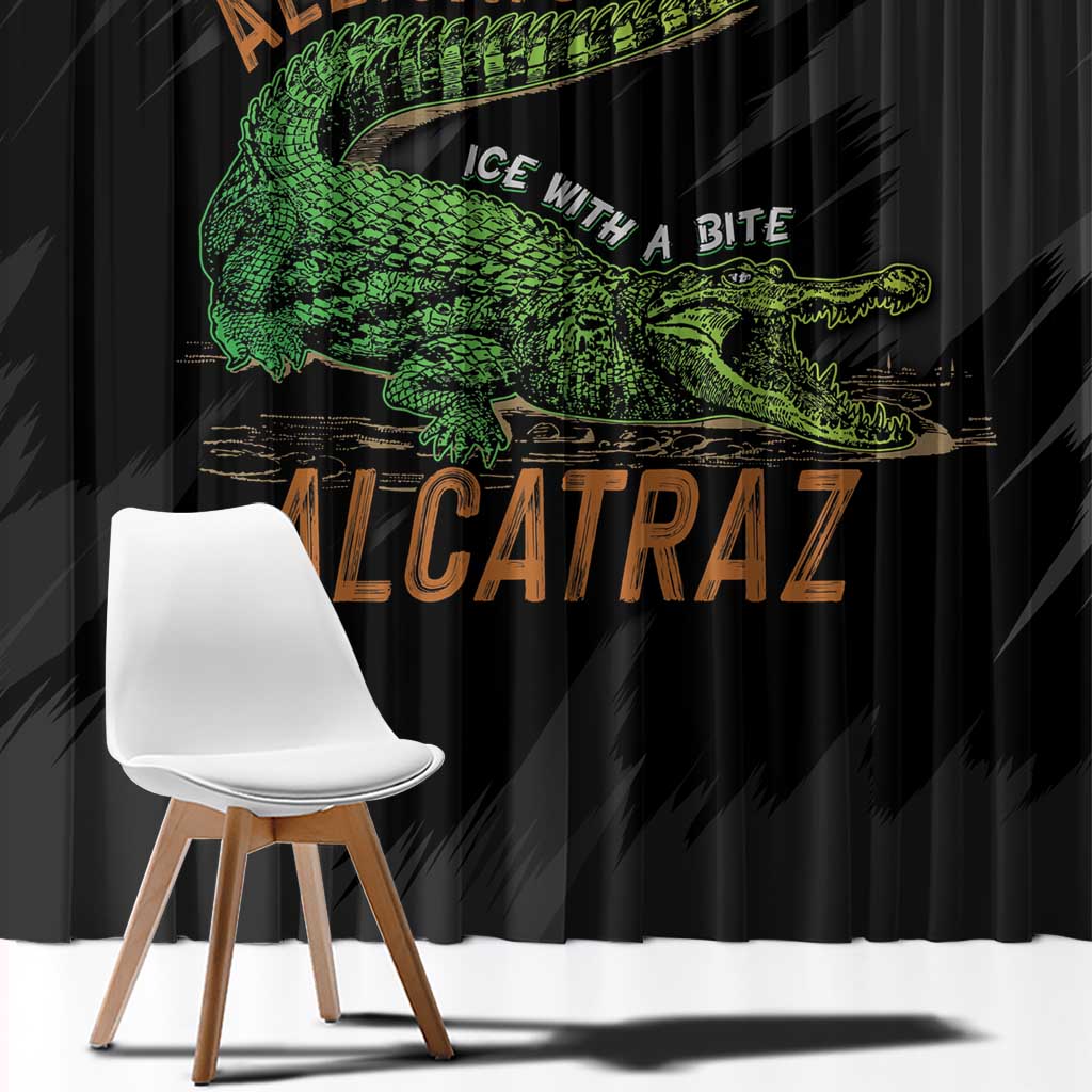 Alligator Alcatraz Window Curtain ICE With A Bite - Wonder Print Shop