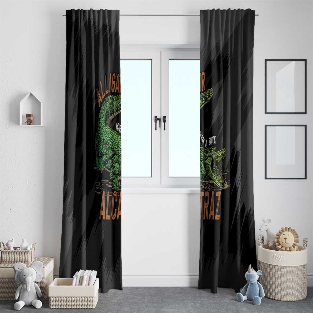 Alligator Alcatraz Window Curtain ICE With A Bite - Wonder Print Shop
