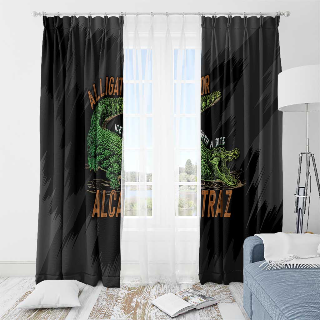 Alligator Alcatraz Window Curtain ICE With A Bite - Wonder Print Shop