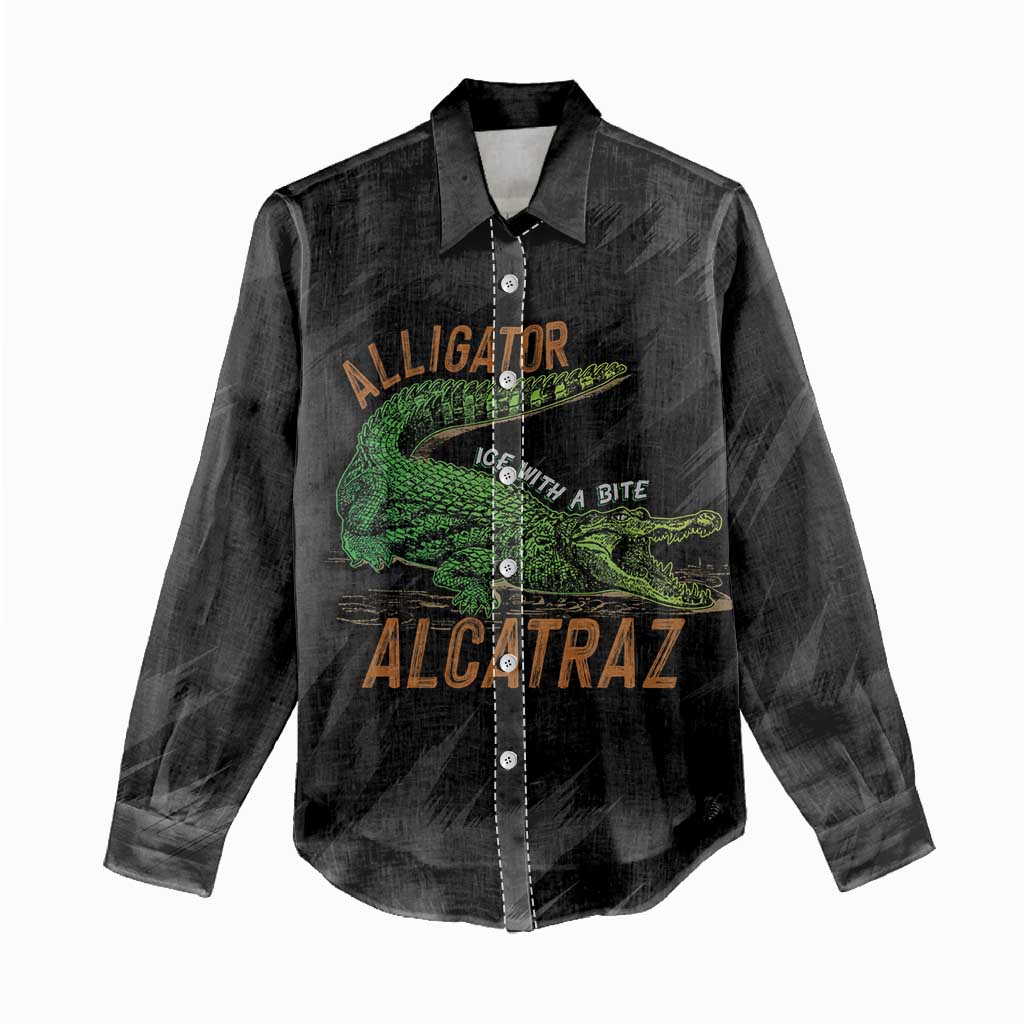 Alligator Alcatraz Women Casual Shirt ICE With A Bite - Wonder Print Shop
