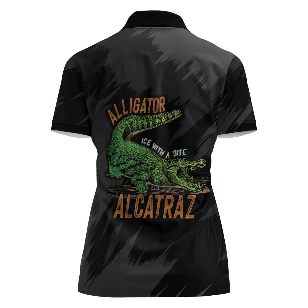 Alligator Alcatraz Women Polo Shirt ICE With A Bite - Wonder Print Shop