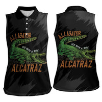 Alligator Alcatraz Women Sleeveless Polo Shirt ICE With A Bite - Wonder Print Shop