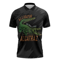 Alligator Alcatraz Zipper Polo Shirt ICE With A Bite - Wonder Print Shop