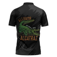 Alligator Alcatraz Zipper Polo Shirt ICE With A Bite - Wonder Print Shop