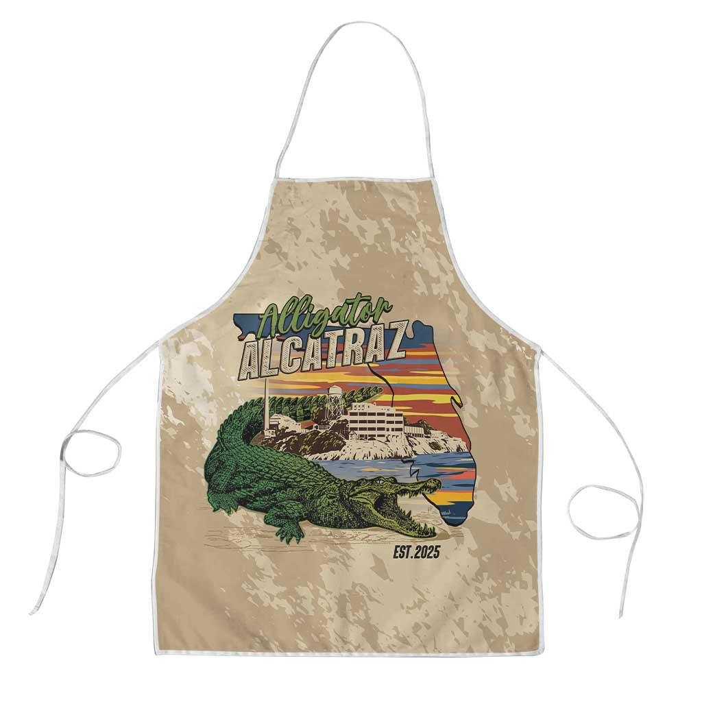 Alligator Alcatraz Retro Apron The Swamp - Wonder Print Shop