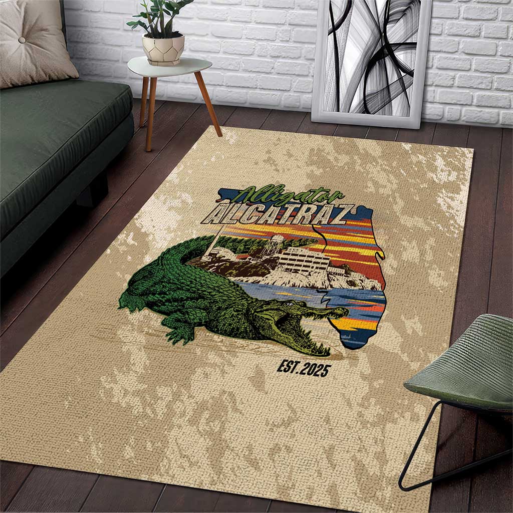 Alligator Alcatraz Retro Area Rug The Swamp - Wonder Print Shop