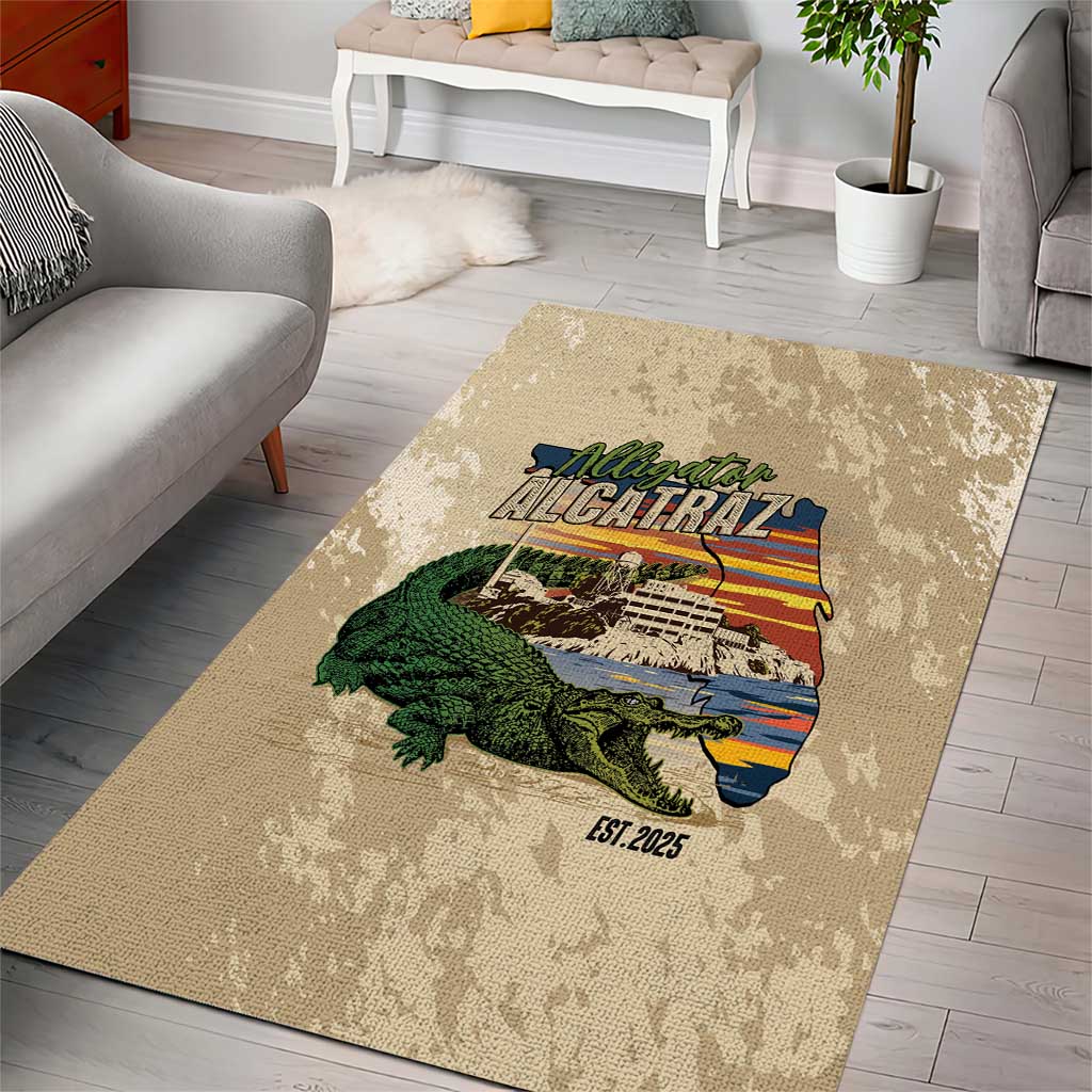 Alligator Alcatraz Retro Area Rug The Swamp - Wonder Print Shop