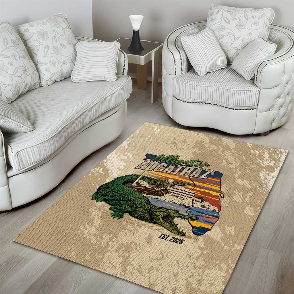 Alligator Alcatraz Retro Area Rug The Swamp - Wonder Print Shop
