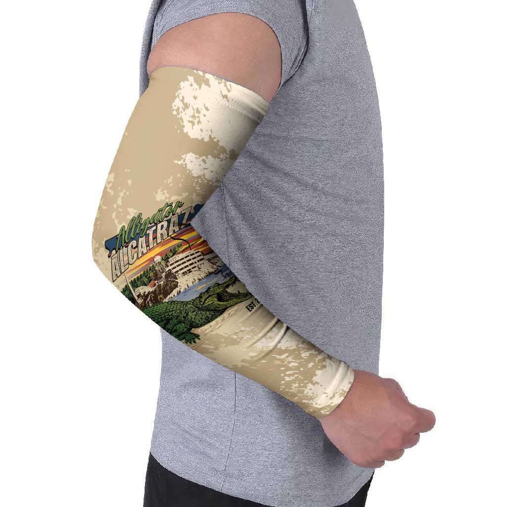Alligator Alcatraz Retro Arm Sleeves The Swamp - Wonder Print Shop