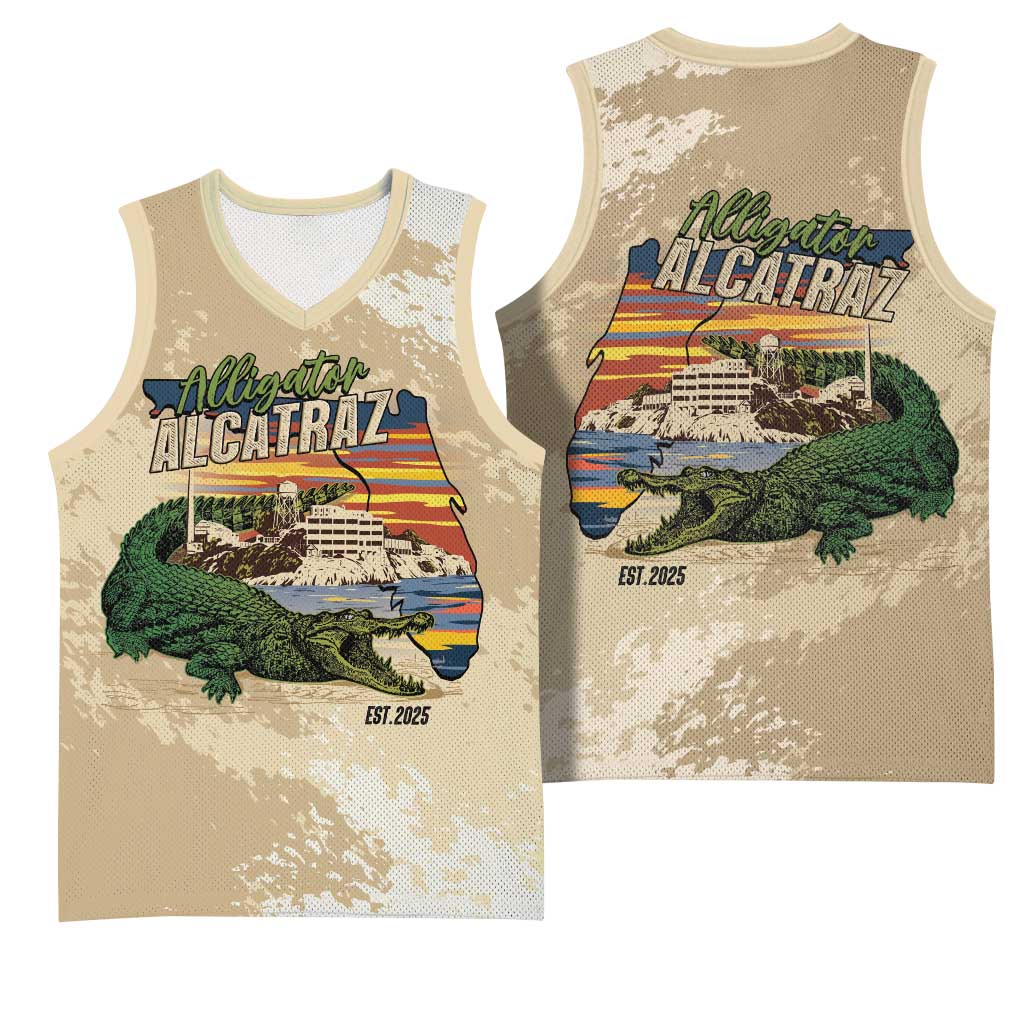 Alligator Alcatraz Retro Basketball Jersey The Swamp - Wonder Print Shop