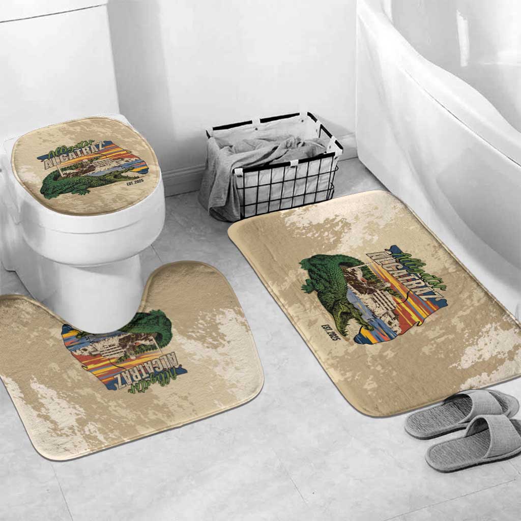 Alligator Alcatraz Retro Bathroom Set The Swamp - Wonder Print Shop