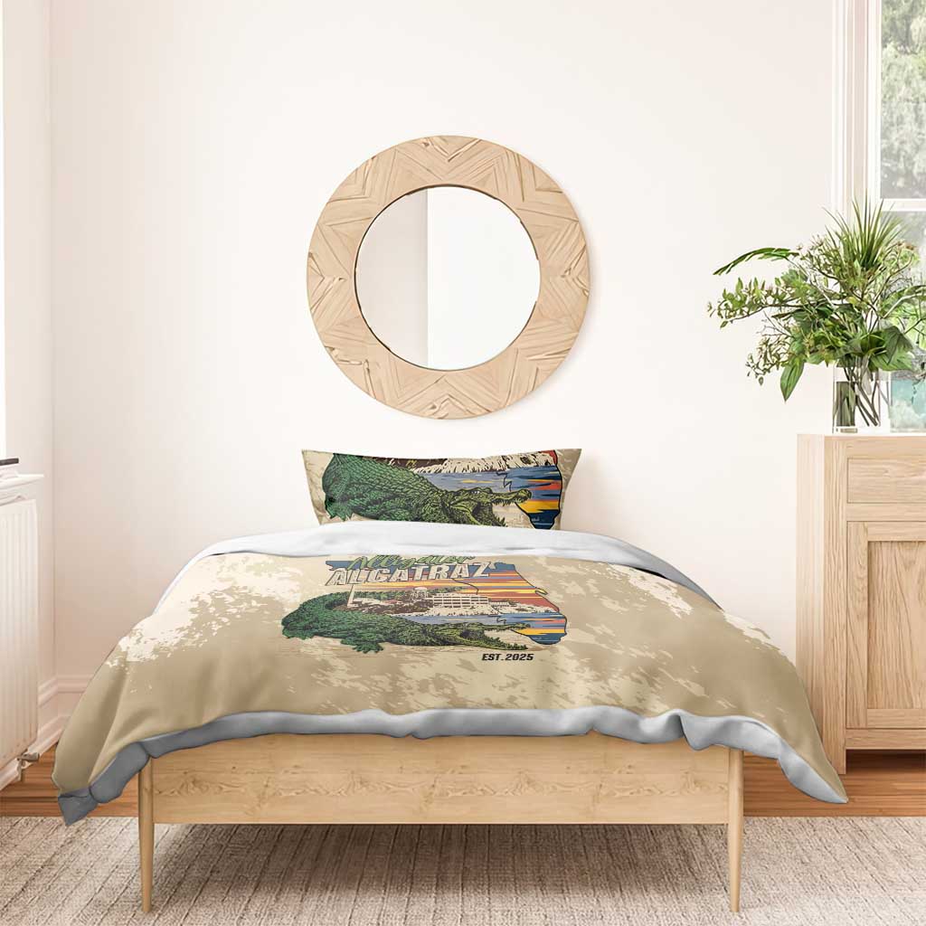 Alligator Alcatraz Retro Bedding Set The Swamp - Wonder Print Shop