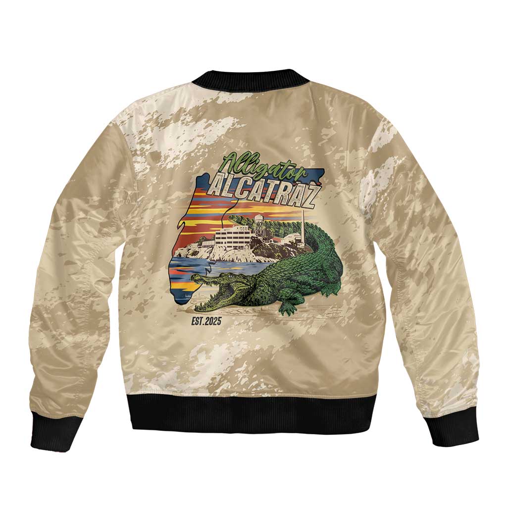Alligator Alcatraz Retro Bomber Jacket The Swamp - Wonder Print Shop