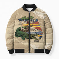 Alligator Alcatraz Retro Bomber Puffer Jacket The Swamp - Wonder Print Shop