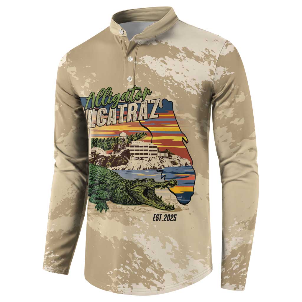 Alligator Alcatraz Retro Button Sweatshirt The Swamp - Wonder Print Shop