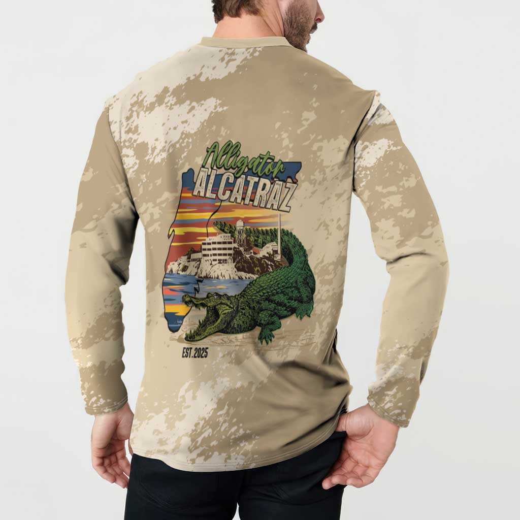 Alligator Alcatraz Retro Button Sweatshirt The Swamp - Wonder Print Shop