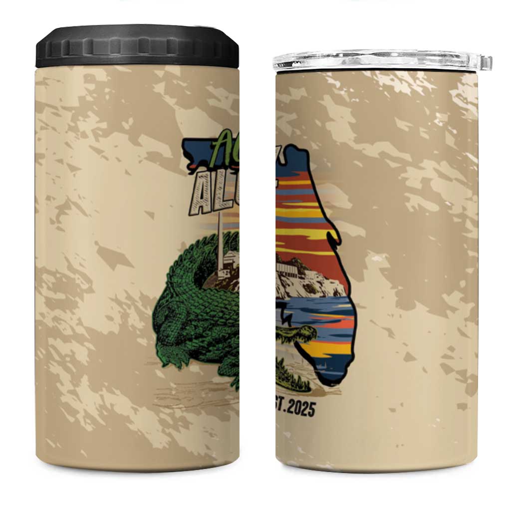 Alligator Alcatraz Retro 4 in 1 Can Cooler Tumbler The Swamp - Wonder Print Shop
