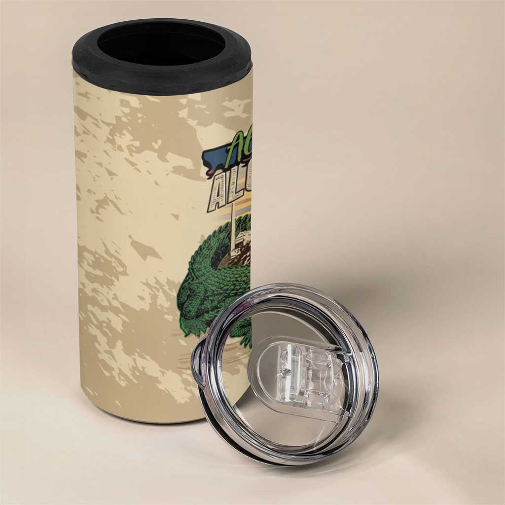 Alligator Alcatraz Retro 4 in 1 Can Cooler Tumbler The Swamp - Wonder Print Shop