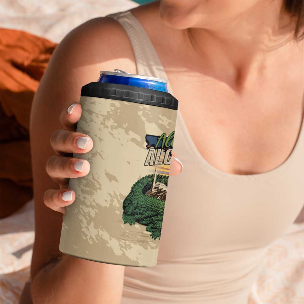 Alligator Alcatraz Retro 4 in 1 Can Cooler Tumbler The Swamp - Wonder Print Shop