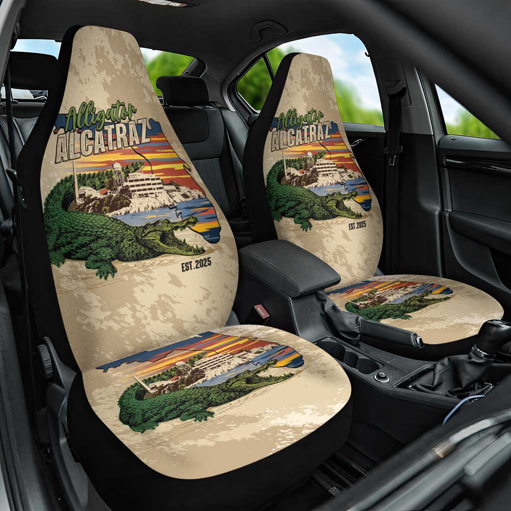 Alligator Alcatraz Retro Car Seat Cover The Swamp - Wonder Print Shop