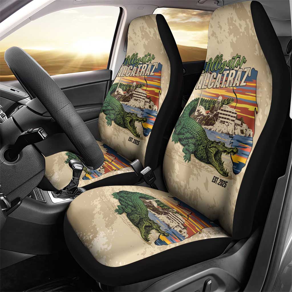Alligator Alcatraz Retro Car Seat Cover The Swamp - Wonder Print Shop