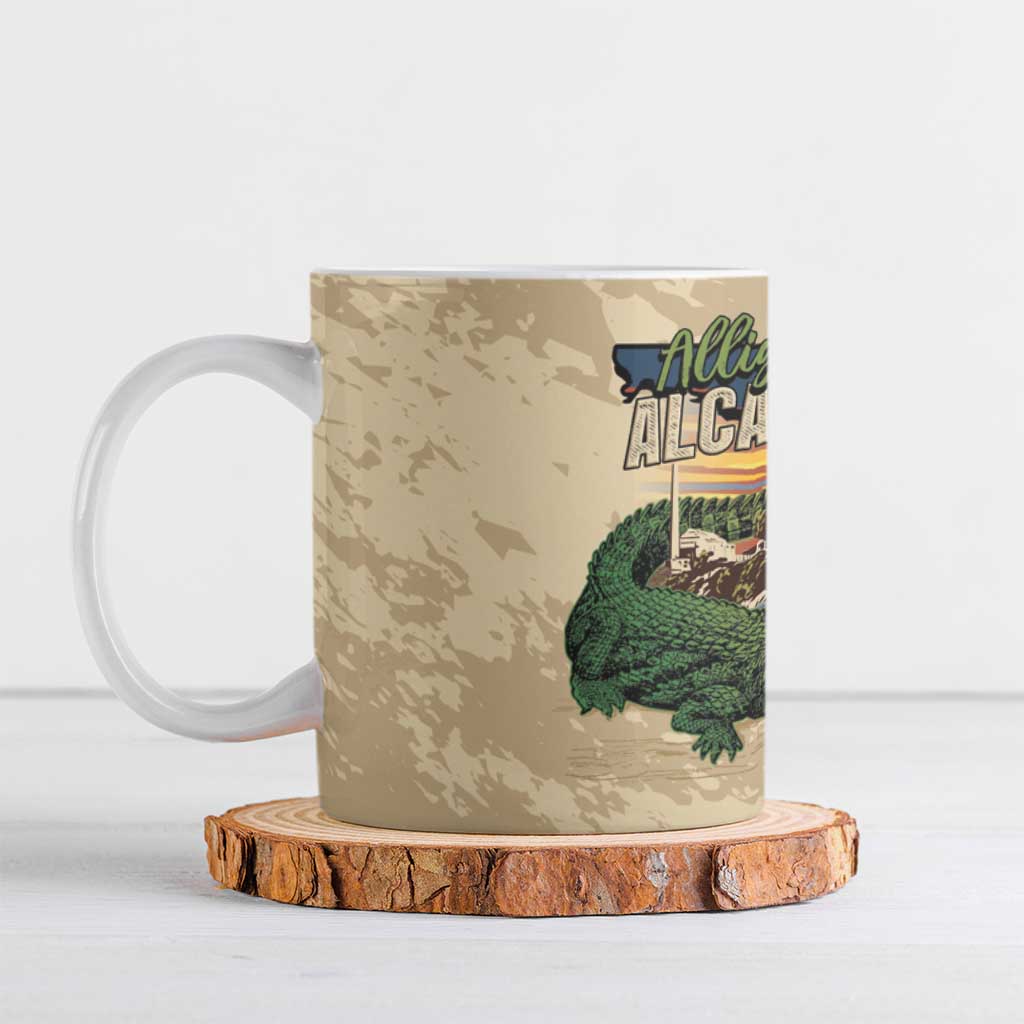 Alligator Alcatraz Retro Ceramic Mug The Swamp - Wonder Print Shop