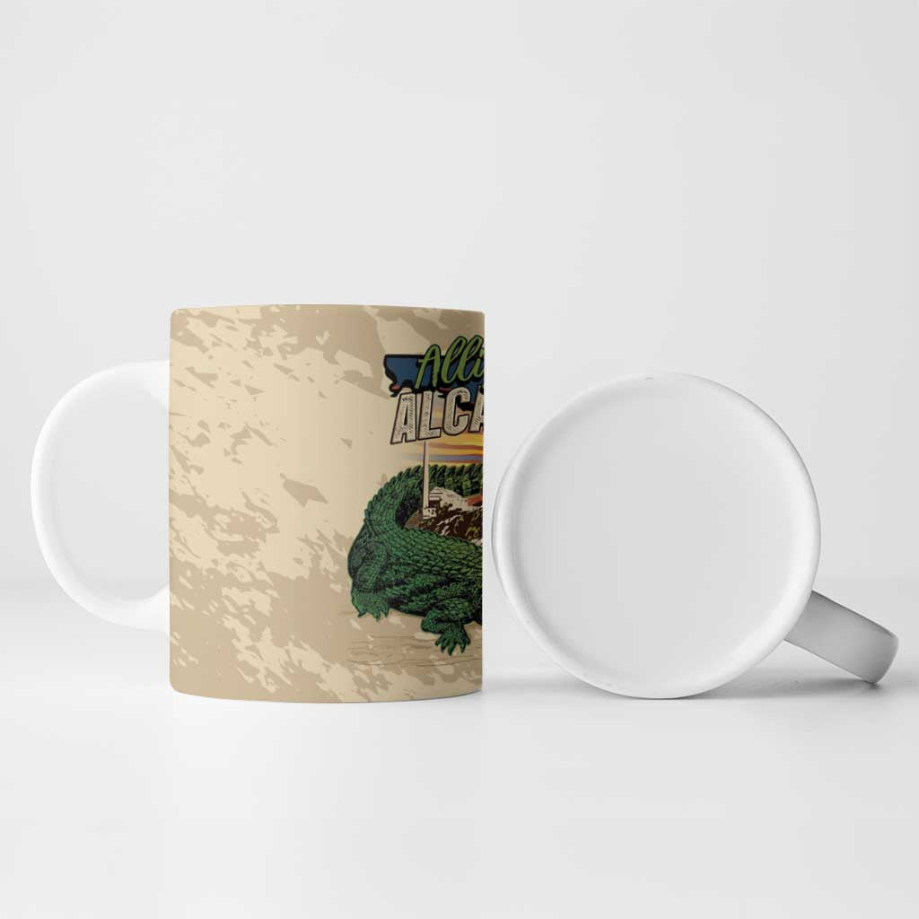 Alligator Alcatraz Retro Ceramic Mug The Swamp - Wonder Print Shop