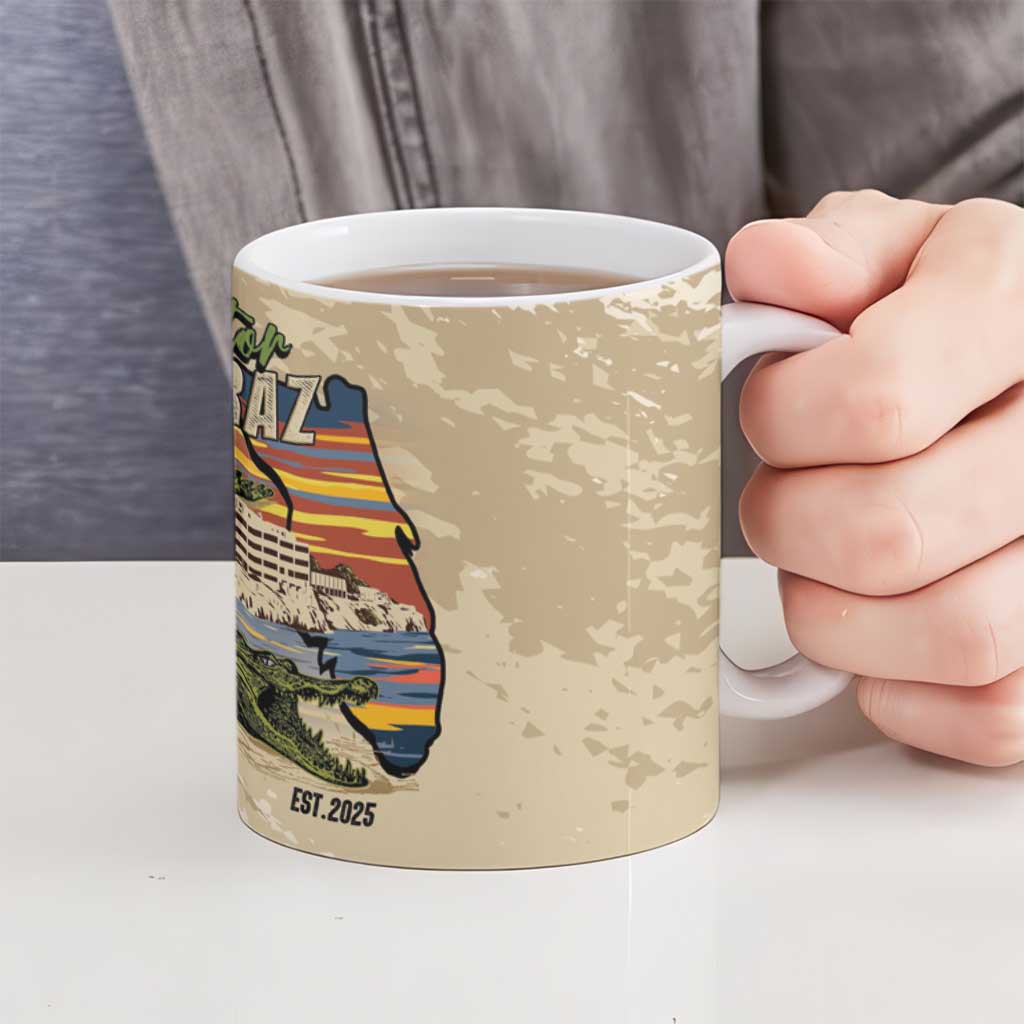 Alligator Alcatraz Retro Ceramic Mug The Swamp - Wonder Print Shop