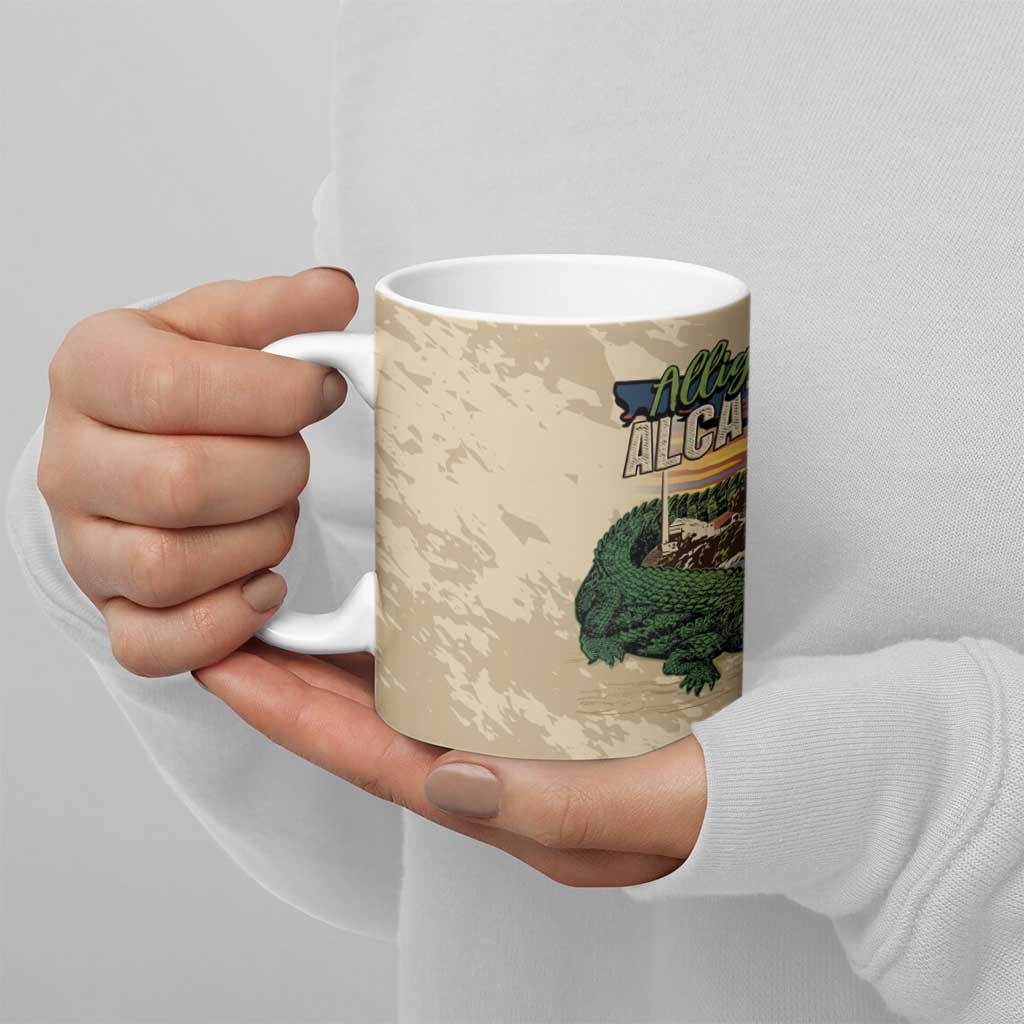 Alligator Alcatraz Retro Ceramic Mug The Swamp - Wonder Print Shop