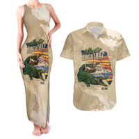 Alligator Alcatraz Retro Couples Matching Tank Maxi Dress and Hawaiian Shirt The Swamp - Wonder Print Shop