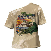 Alligator Alcatraz Retro Cross Shoulder Shirt The Swamp - Wonder Print Shop
