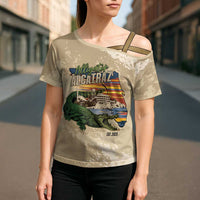 Alligator Alcatraz Retro Cross Shoulder Shirt The Swamp - Wonder Print Shop