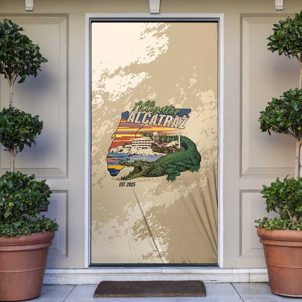 Alligator Alcatraz Retro Door Cover The Swamp - Wonder Print Shop