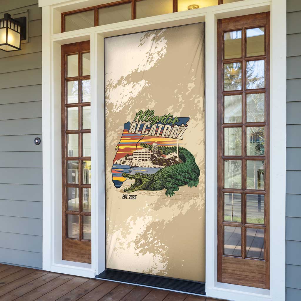 Alligator Alcatraz Retro Door Cover The Swamp - Wonder Print Shop
