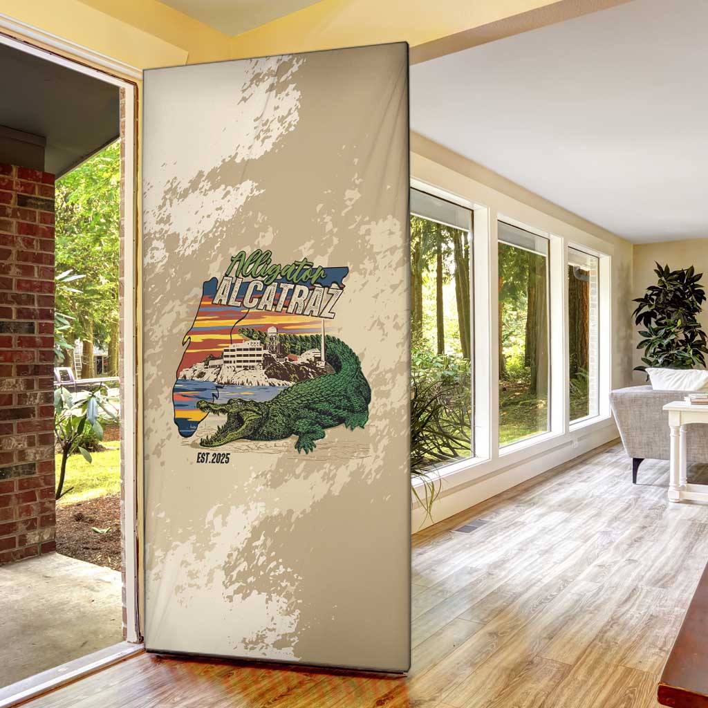 Alligator Alcatraz Retro Door Cover The Swamp - Wonder Print Shop