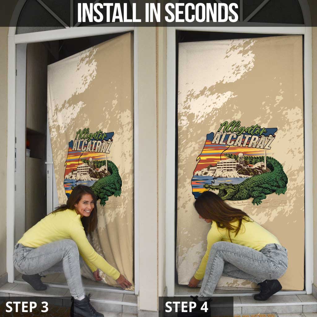 Alligator Alcatraz Retro Door Cover The Swamp - Wonder Print Shop