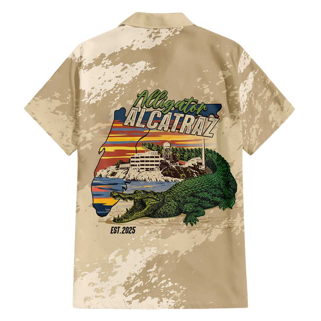 Alligator Alcatraz Retro Family Matching Off Shoulder Short Dress and Hawaiian Shirt The Swamp - Wonder Print Shop