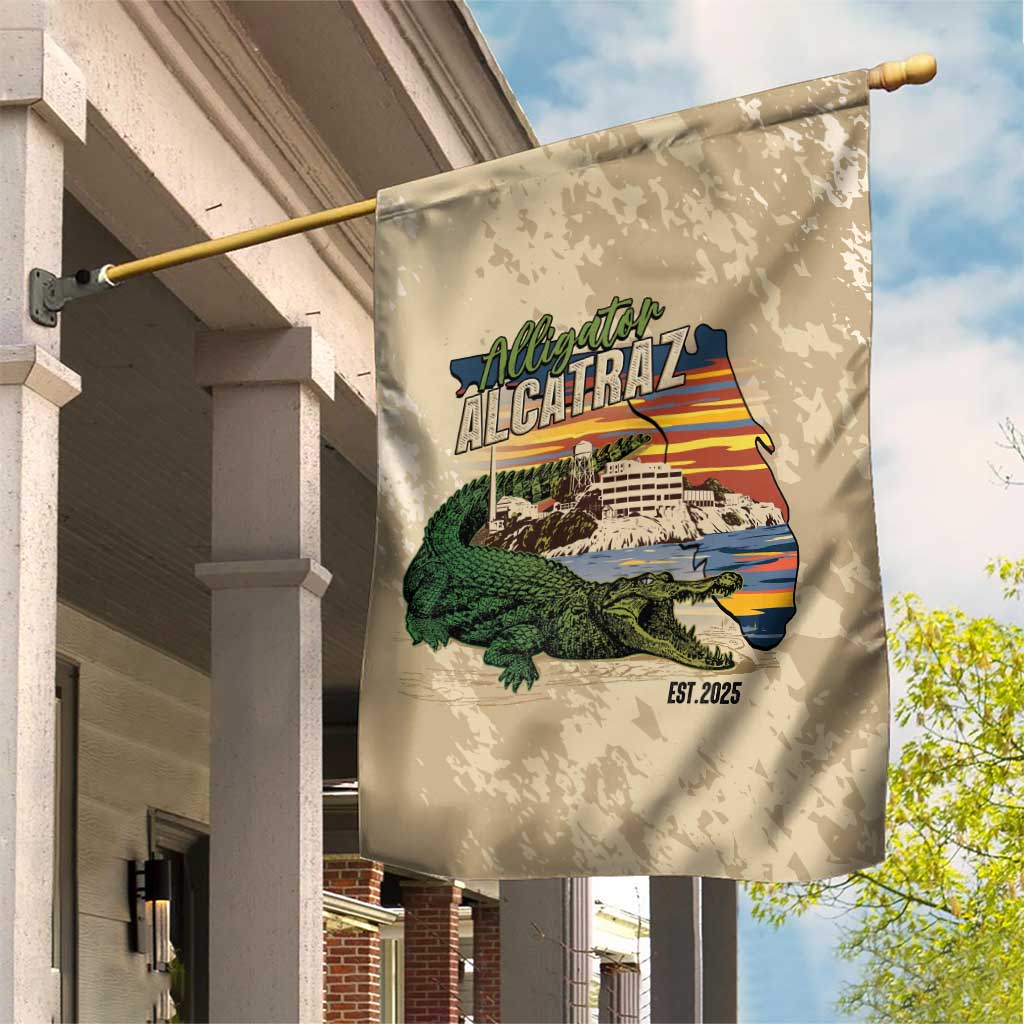 Alligator Alcatraz Retro Garden Flag The Swamp - Wonder Print Shop