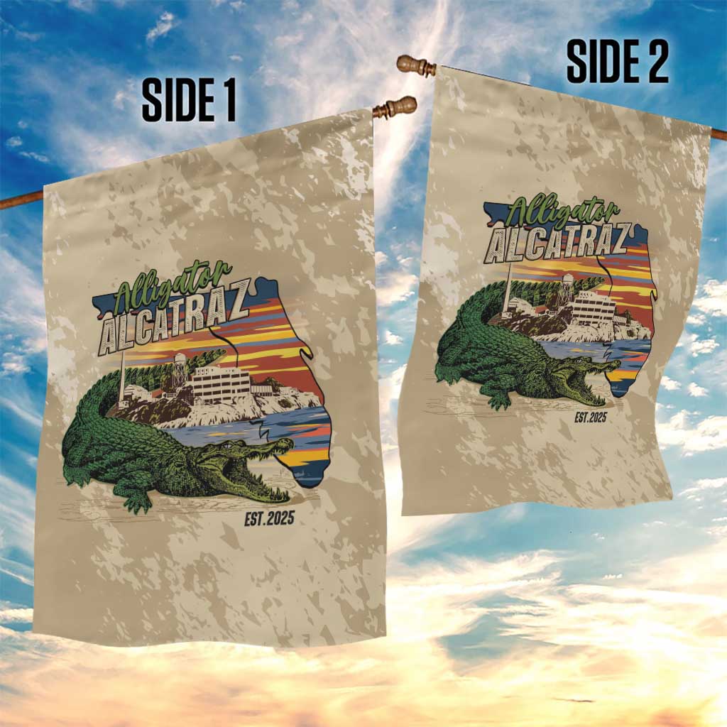 Alligator Alcatraz Retro Garden Flag The Swamp - Wonder Print Shop