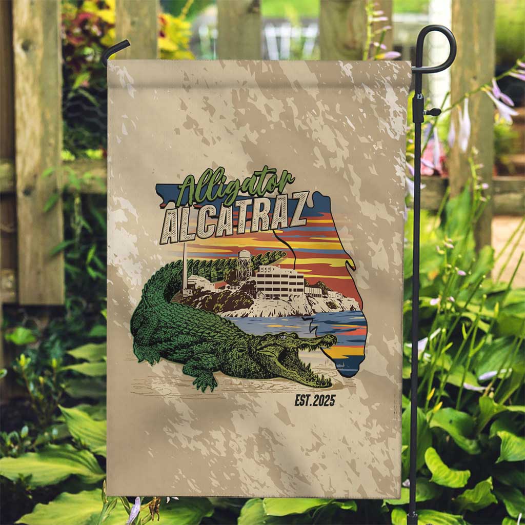 Alligator Alcatraz Retro Garden Flag The Swamp - Wonder Print Shop