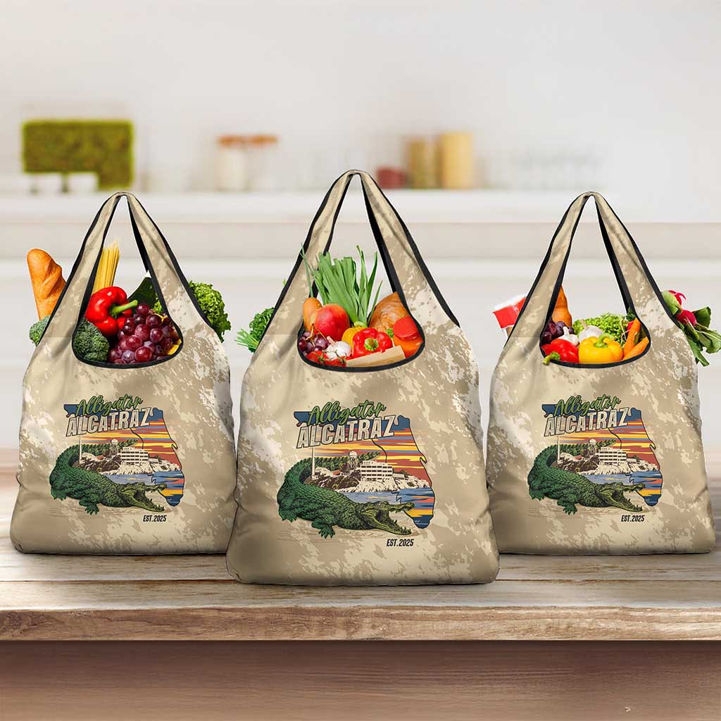 Alligator Alcatraz Retro Grocery Bag The Swamp - Wonder Print Shop